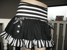 black Nightmare skirt B4 Xmas Gothic white Striped Rock Festival halloween