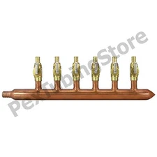 6 Port 1/2" PEX Manifold with Valves by Sioux Chief 672XV0690 CLOSED