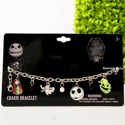 Disney Jack Skellington Charm Bracelet Metal Party Favors Sally 6 pc lot