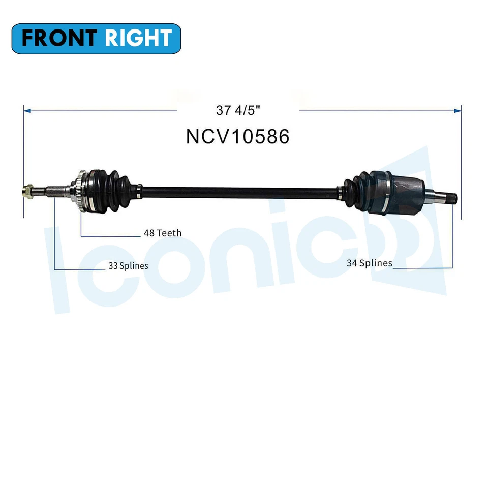 Conjunto de eje CV delantero derecho tracción delantera para Pontiac Sunfire 95-05, manual Chevy Cavalier Foto 2 de 4