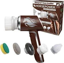 Horsepower As Seen on TV Cordless Rechargeable Spinning 350 RPM Power Scrubber