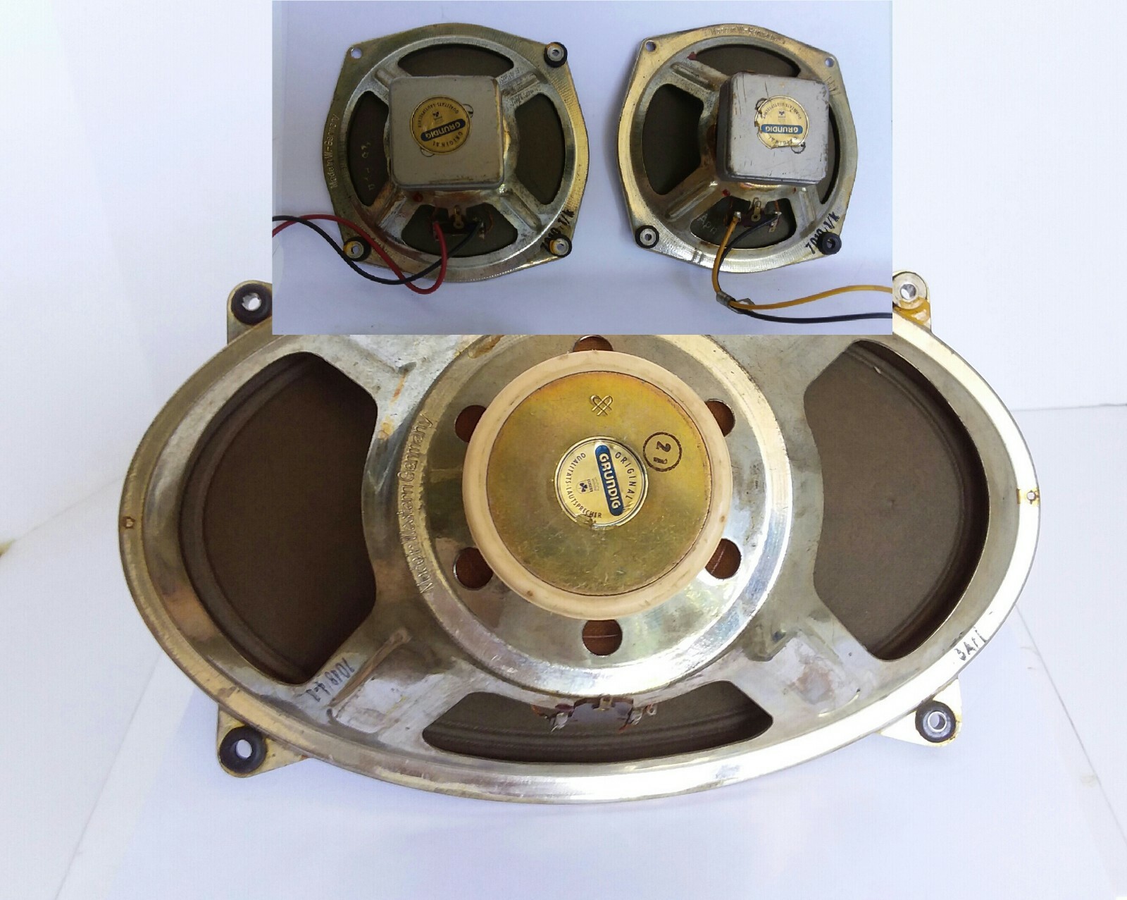 Vintage GRUNDIG Speaker AlNiCo Full Range 5 ohm 1 oval + 2 Tweeters = 3 speakers eBay