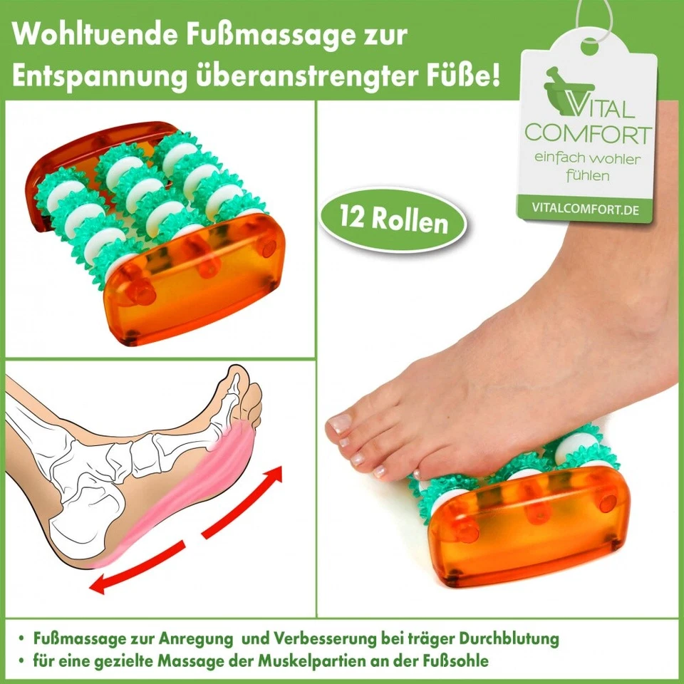 Vital Comfort Fußmassageroller mit 12 Rollen