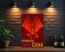 Vermouth Cora Red Devil & Bottle from Torino  Heavy Metal Sign – 24"x16" (60x40