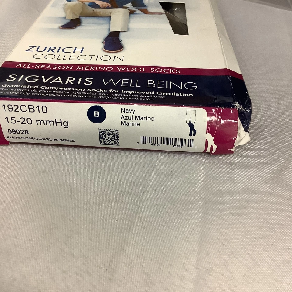 Sigvaris Zurich Collection Mens Compression Socks Black Merino Wool 15-20 mmHg - Image 4 of 4