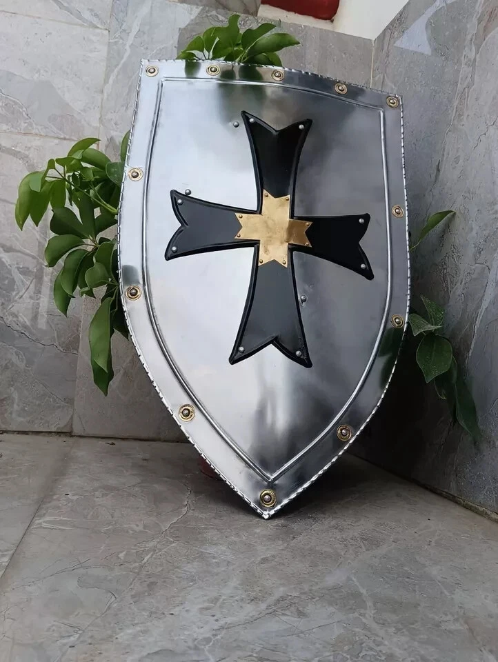 Rüstung Tempelritter Schild Stahlrüstung Schild Kampfkrieger Larp Schild Geschen - Bild 3 von 4