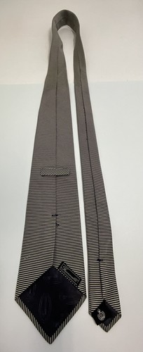 Faconnable 56” Class Silk Tie Striped Deep Blue Tipping GnuFashion - Picture 11 of 18