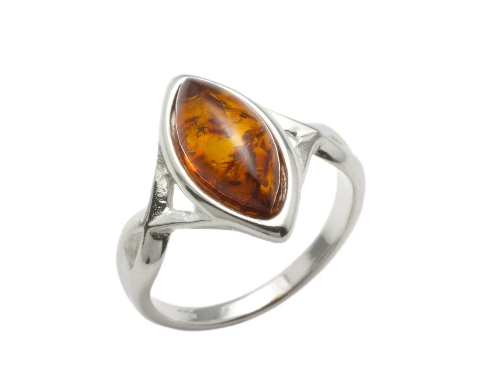 NATURAL BALTIC AMBER STERLING SILVER 925 Jewellery Gemstone RING Certified & Box - Image 2 of 4