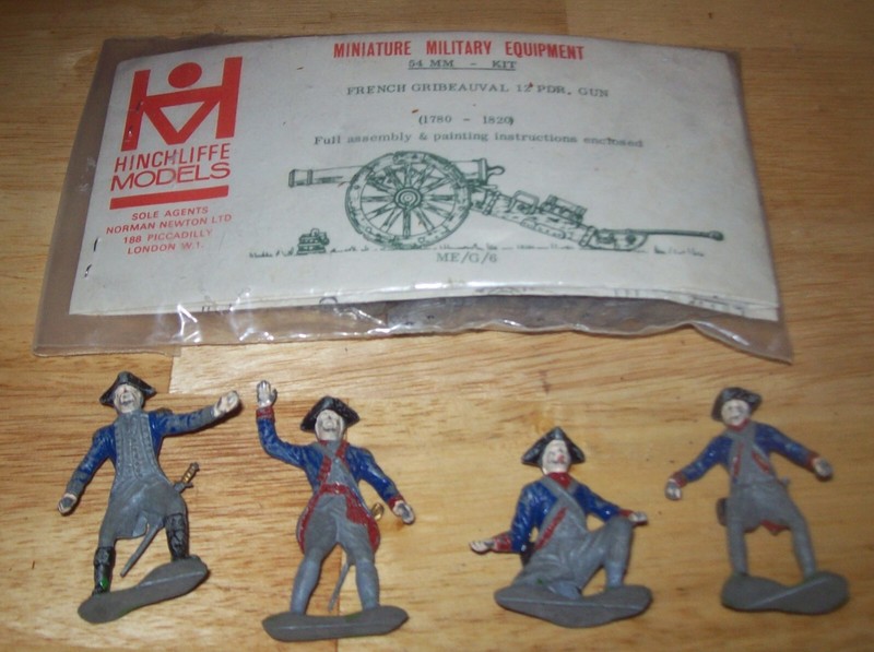 54mm 1/32 METAL HINCHLIFFE  12 PDR CANNON & 4 STROMBECKER ARTILLERYMEN AWI
