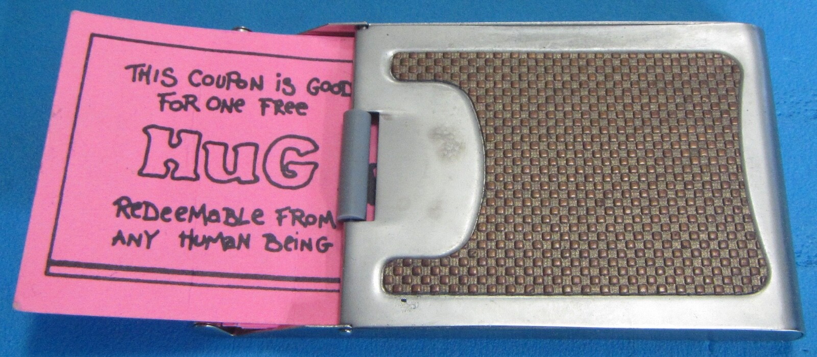 Metal & Faux Leather Rollout Business Card Holder Dispenser  -image