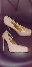 WOMENS LADIES NUDE CONCEALED PLATFORM STILETTO 7 HIGH HEELS PARTY COURT SHOES