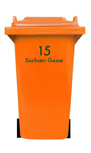 Personalisierter Mülltonnenaufkleber Adresse Straße Hausnummer Anschrift Tonne - Picture 2 of 8