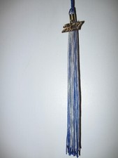 Preowned Blue  Grey 2017 TASSEL GRADUATION with gold-tone 2017 Charm