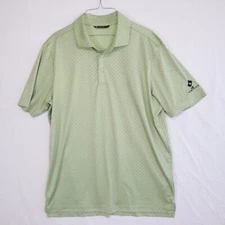 Level Wear Polo Shirt Mens Large Golf Green Polka Dot Short Sleeve The Dominion