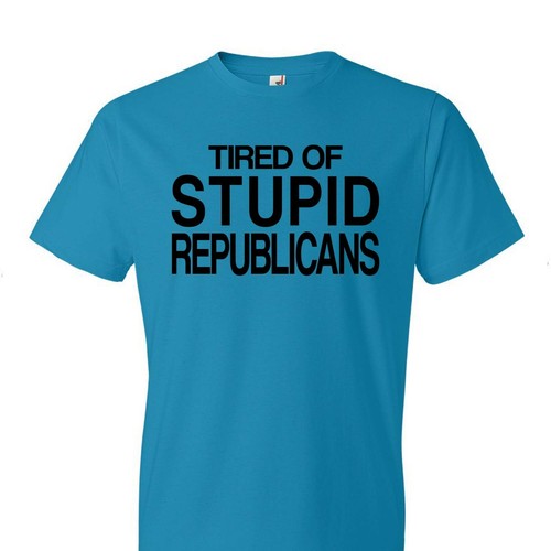 Tired of Stupid Democrats Funny T-Shirt Republicans Trump Biden Political Gift - Picture 8 of 15