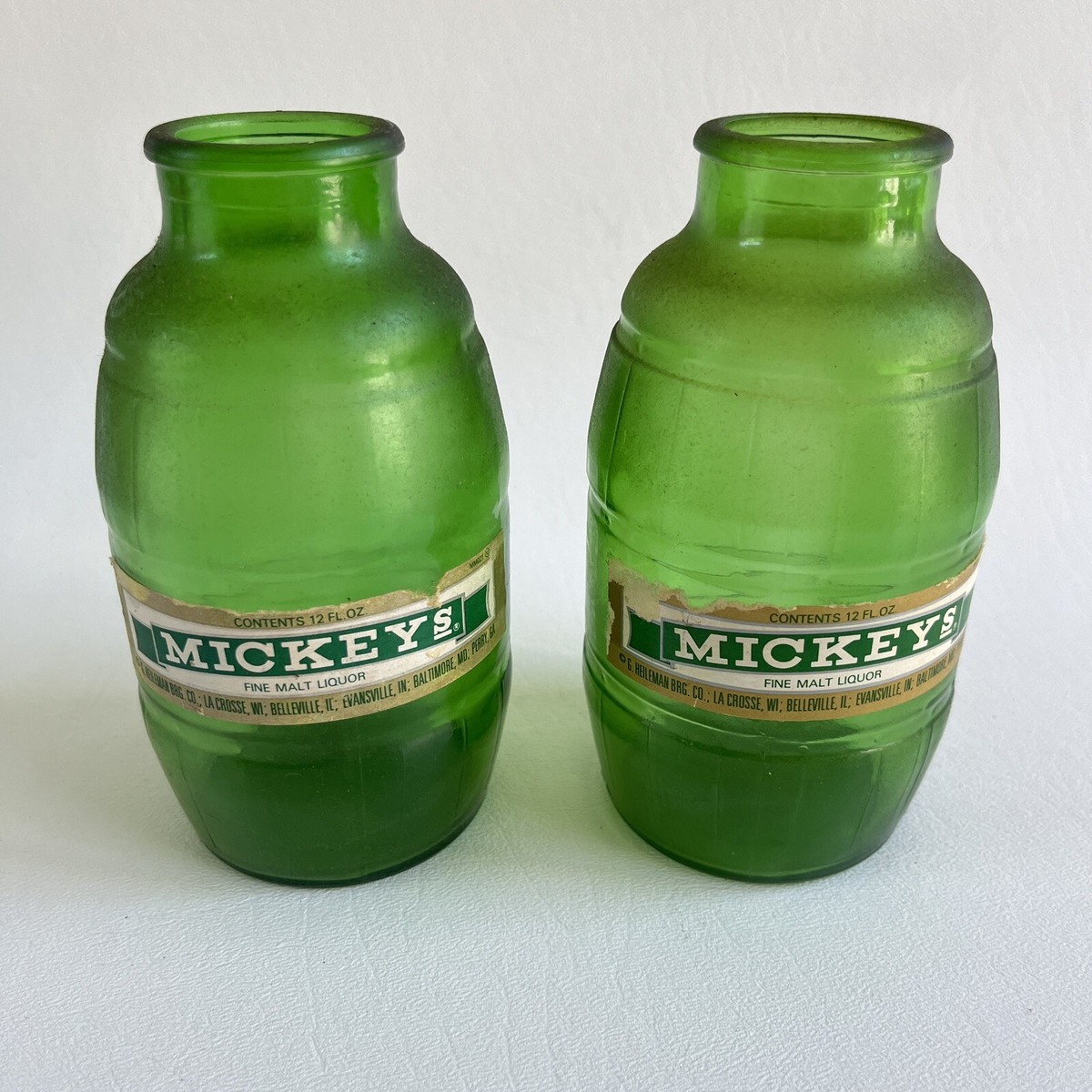 Set of 2 1970s Mickey's Malt Liquor 12oz Glass Keg Bottles | eBay