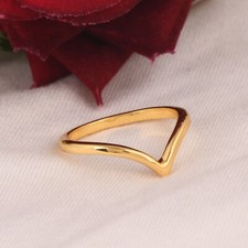 Chevron 14k pure gold ring womens wishbone promise rings engagement gift item