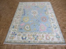 7'10 x 10'3 Hand Knotted Blue Colorful Modern Oushak Oriental Rug G16913