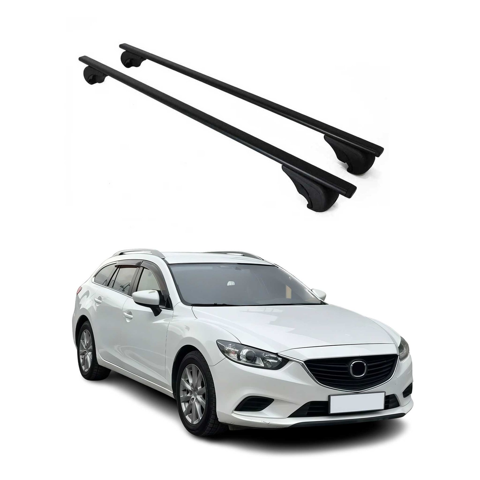 Barres de toit Mazda 6 2013-2025 en fer noir pour vos vacances
