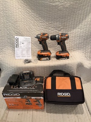 Ridgid R9208 18V Brushless 2-Tool Combo Kit with Batteries Open Box