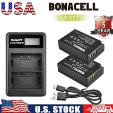 2x LP-E17 LC-E17 Battery + LCD Dual Charger for Canon EOS M3 M5 750D Rebel T6i