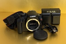 Canon EOS Rebel T3 12.2MP Digital SLR Camera Black Body Only W/ 2 Batteries