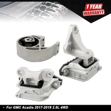 3× Motor & Transmission Mount Set For GMC Acadia L4 2.5L 4WD AUTO 2017-2019