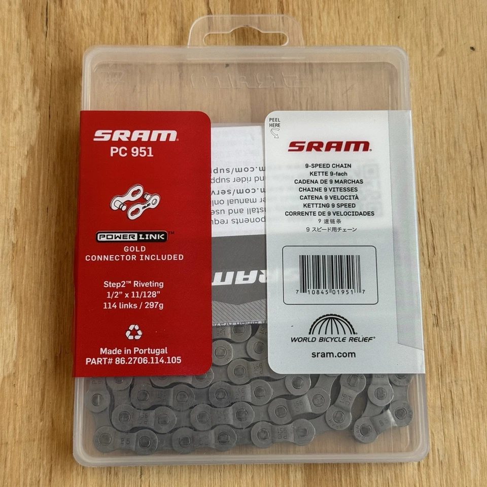 SRAM PC 951 9 Speed Power Chain II Bike Bicycle Gold Power Link 114 Links New! - Image 2 of 2