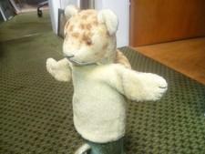 Steiff hand puppet "Young Lion" with buttoned wool plush, only from 1949 to 1954
