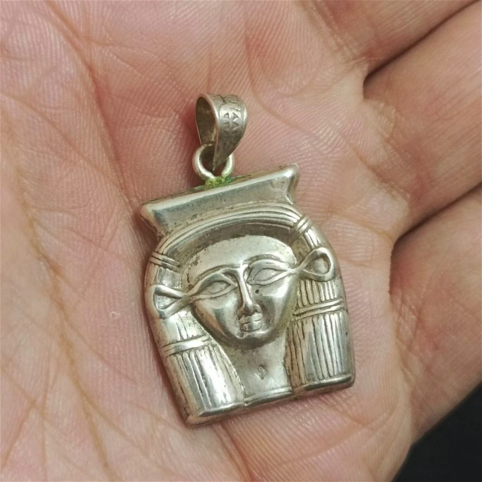 Pingente de prata 925 de Hathor – Colar feito à mão estilo egípcio antigo - Imagem 3 de 4