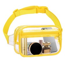 Clear Yellow Waterproof Waist Pack Adjustable Belt Bag for Sports and Travel
