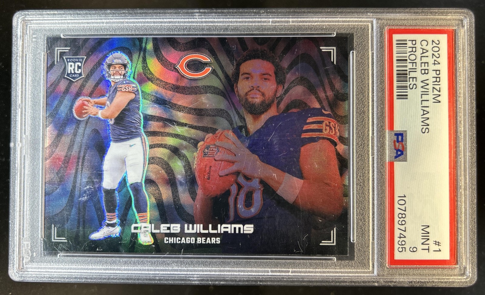 2024 Panini Prizm Caleb Williams Profiles Rookie RC #1 Bears PSA 9 view 1