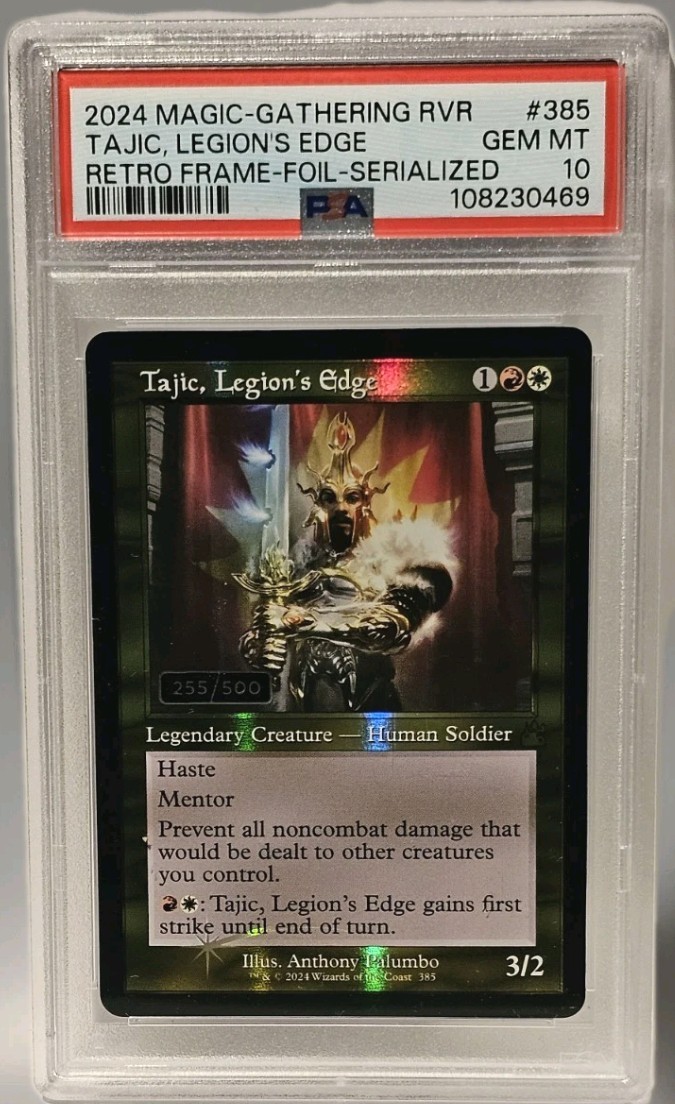MTG Tajic, Legion's Edge Serialized 255/500 Ravnica Remastered Retro *PSA GEM 10
