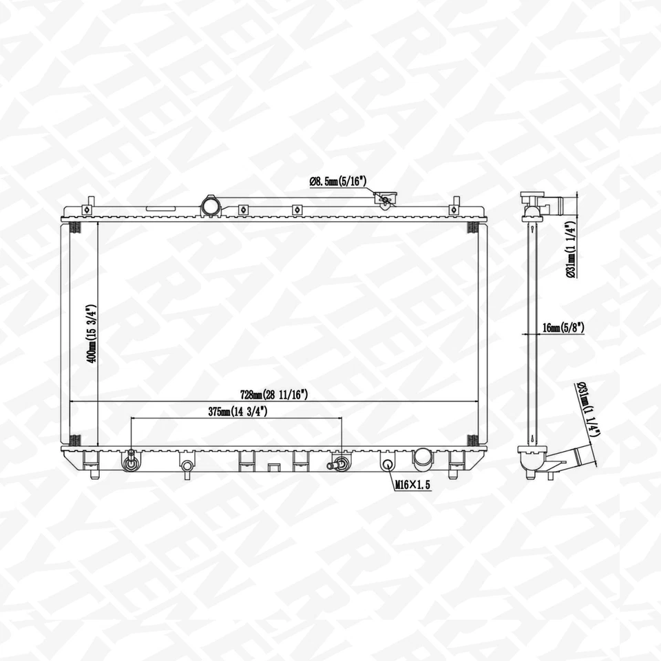 New Aluminum Core Radiator 1909 for 1997-2001 Toyota Camry 99-01 Toyota Solara Foto 3 de 4