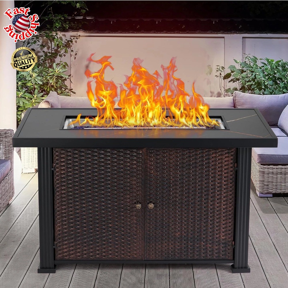 Propane Fire Pit Table Outdoor Steel Fire Table 50,000BTU w/