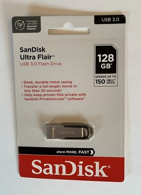 SanDisk 128GB Ultra Flair USB 3.0 Flash Drive   High Speed Metal Design - SDCZ73