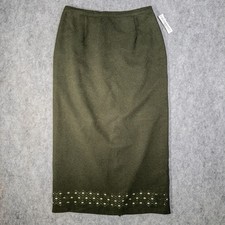 NWT NORTON McNAUGHTON Skirt Cambridge A line Midi Size 14 Green