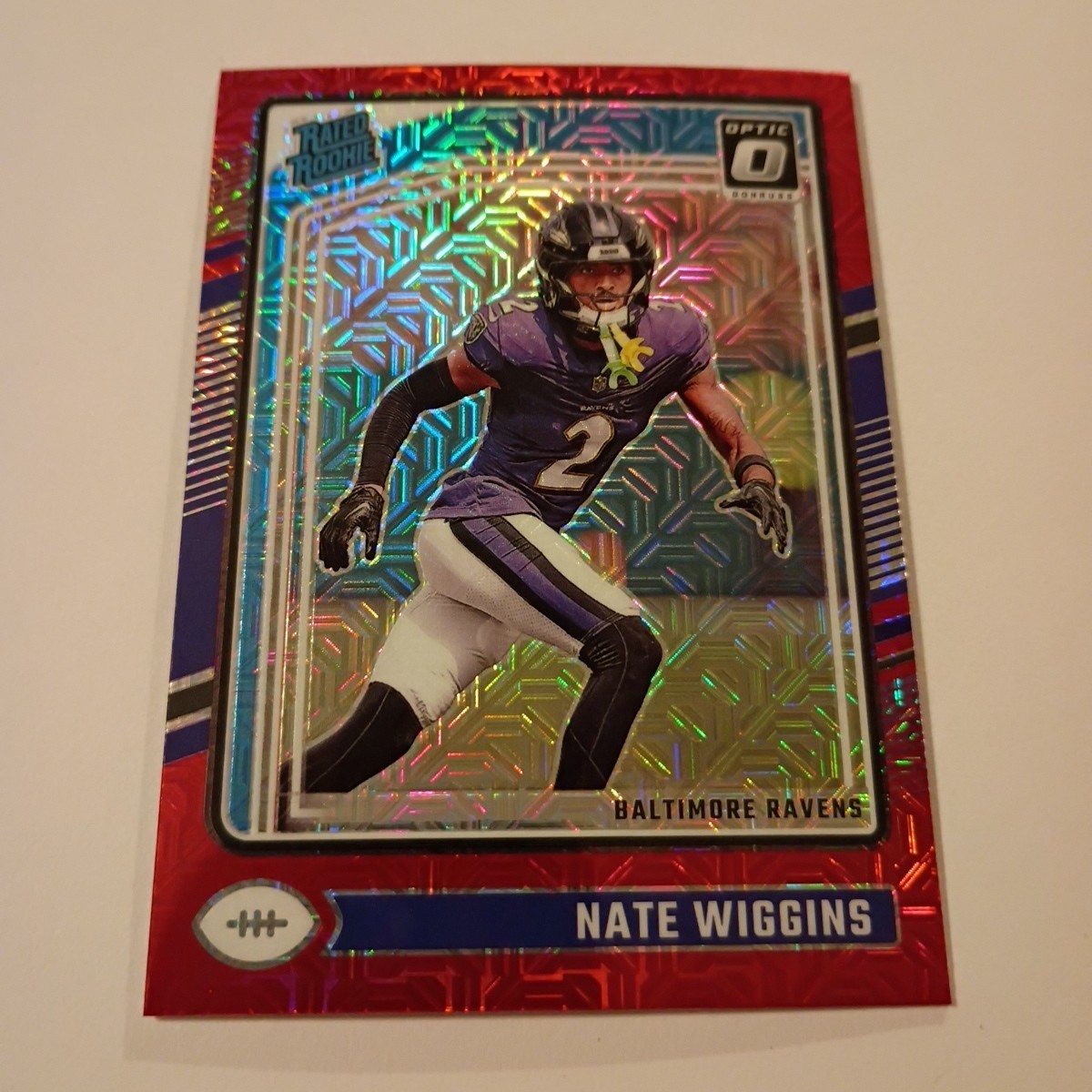 2024 Panini Donruss Optic Rated Rookie Nate Wiggins #281 Red Hyper Prizm (RC)