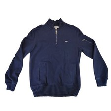 Calvin Klein Men's Navy Blue 1/4 Zip Mock Neck Sweatshirt Pullover Size M