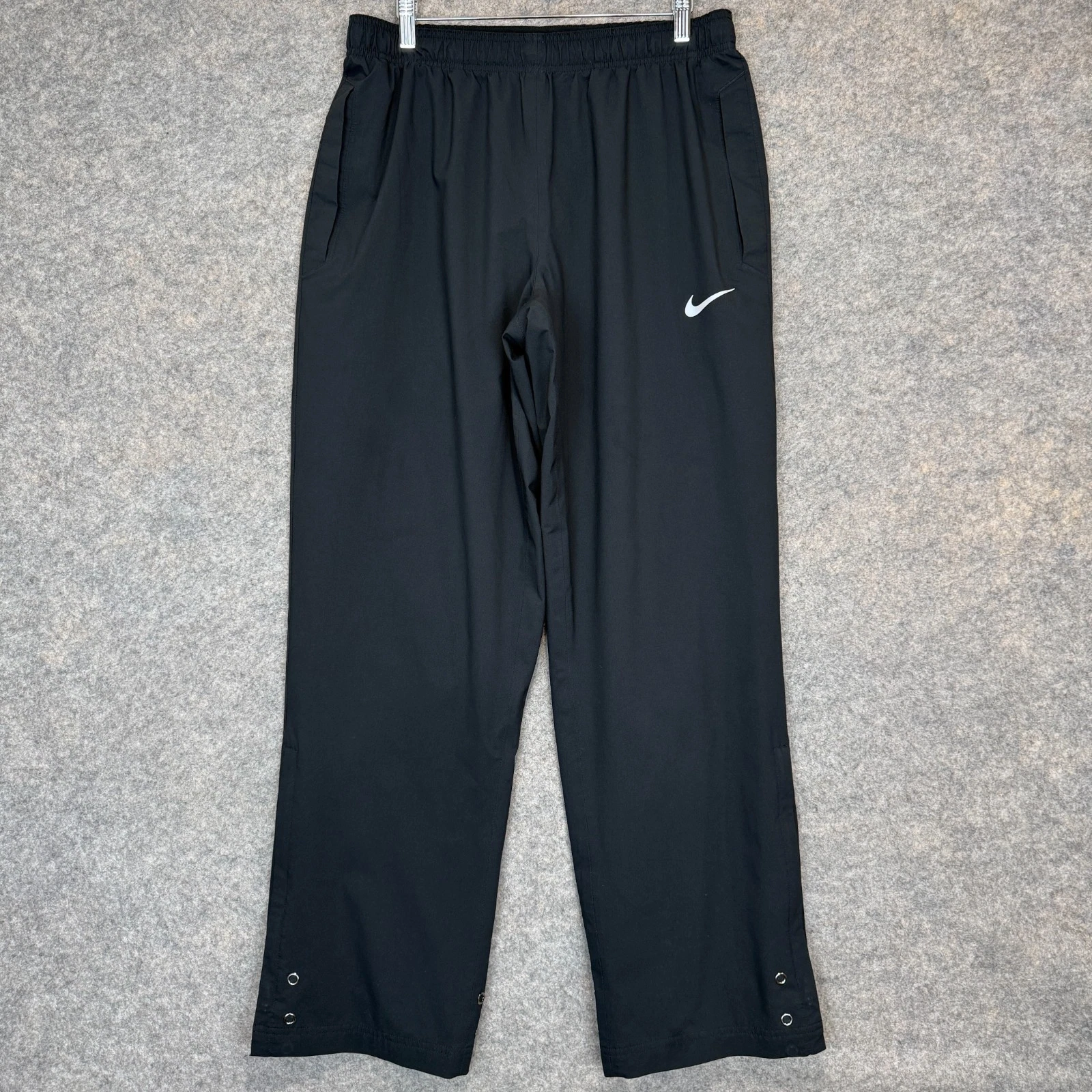 Nike Storm Fit Waterproof Training Pants Mens Large Lined Snap Leg Sports Black