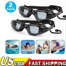 2PCS Clear Comfortable Swimming Goggles with UV- Anti-Fog Swim Glasses Ear Plug