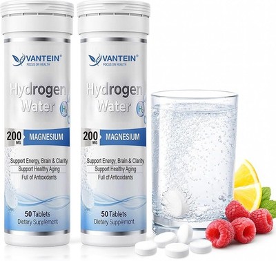 H2 Molecular Hydrogen Tablets with Magnesium - 100ct Energy Cellular Health