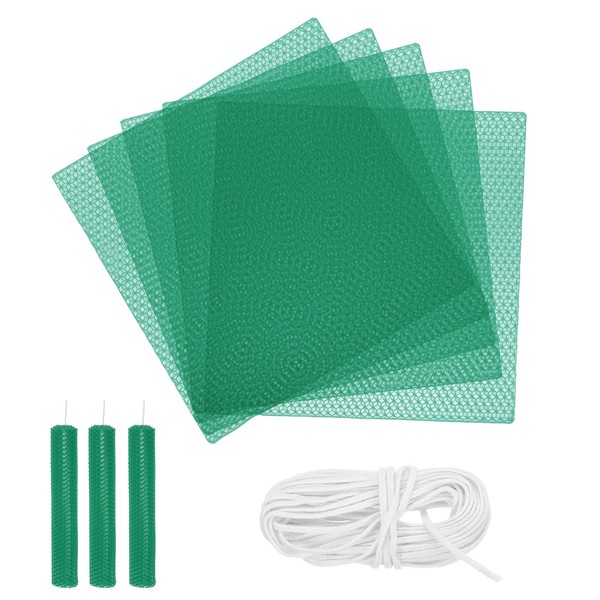 "5X Bienenwachs Kerzen Bastelset 8\"X8\" GrüNe Platte + 1 Docht"-image