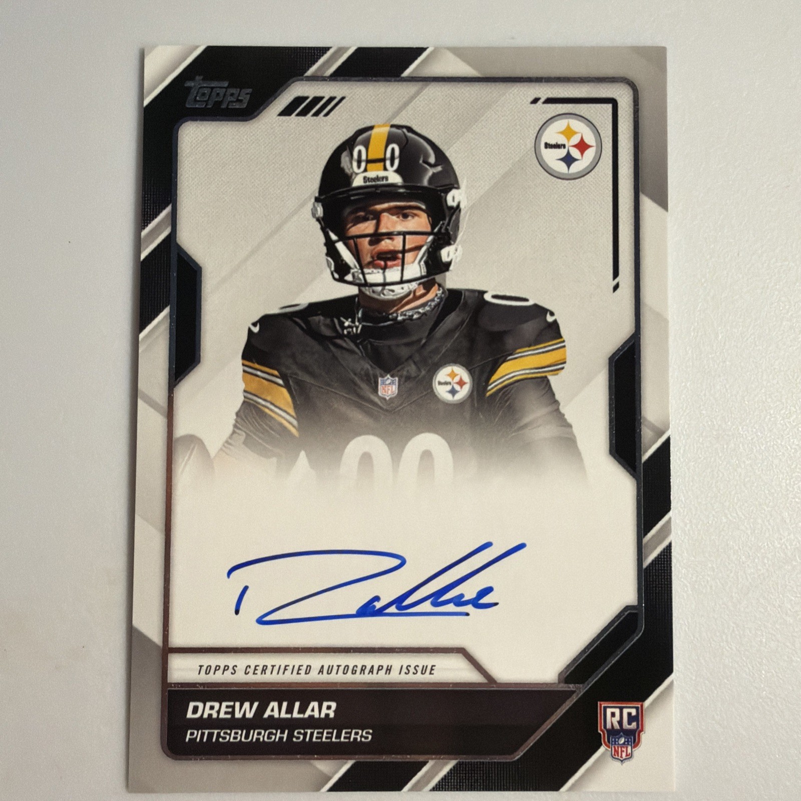 2026 Topps Flagship Drew Allar First Signatures On Card Auto RC Steelers On Card