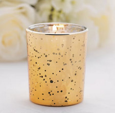 Mercury Glass Votive Candle Holders - Set of 12, Elegant Wedding Decor