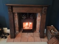 Mahogany varnished Wooden Fire Surround Mantelpiece Fireplace pine