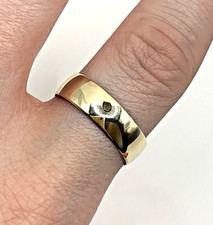 Wedding Band Ring 9 ct Gold 6mm 375 Yellow Gold - Size T