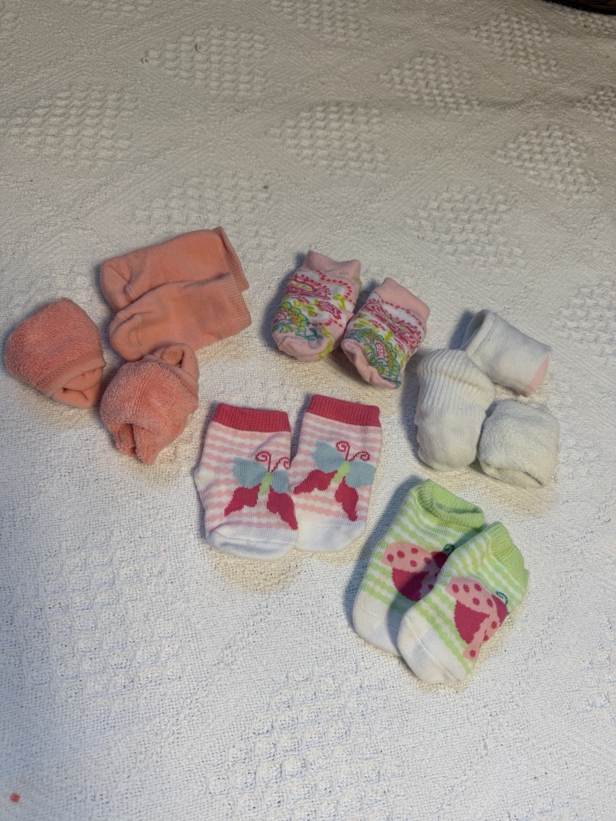 Newborn Baby Girl Socks 9 Pack