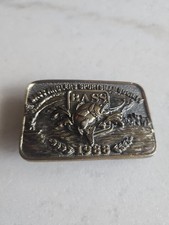 Vintage 1988 Bass Anglers Sportsman Society Brass Belt Buckle Great American