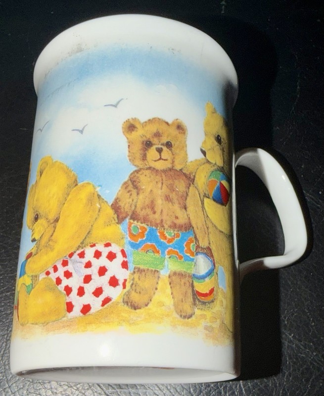 Roy Kirkham Playtime Teddy Summer Fine Bone China Cup Mug Made in England EUC